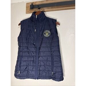 Milwaukee Brewers APC Full Zip Puffer‎ Vest Navy Blue Men's Size Medium